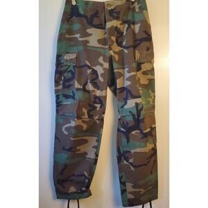 Hot Weather Woodland Camouflage Combat Cargo Pants Size Medium Regular Cotton